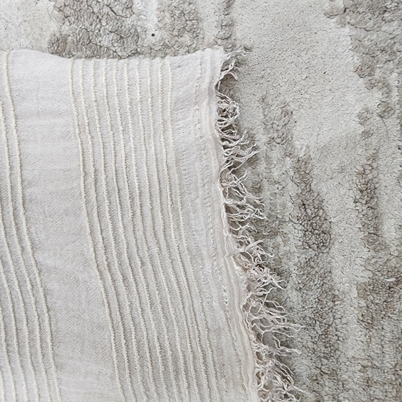 Zara Beige Raw Hem Shawl Scarf 38 x 81 - Picture 4 of 9